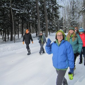 Miranda out for a snowy hike at the Conserve School, a semester program in Wisconsin