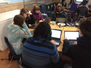 One to one computing at the breakfast table. 