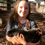The farm is home to chickens, ducks, turkeys, goats, and sheep.