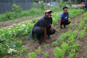 Marline works on the farm with her sister, who came to visit her for a week and learn along side her.