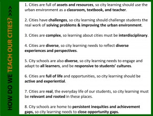 What does it mean to teach our cities? Click on the image to enlarge.