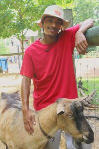 Summer farm intern Jeffrey Nelson