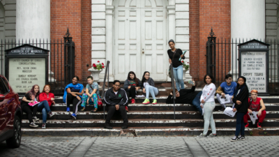 Core 10 students on the New Haven Green