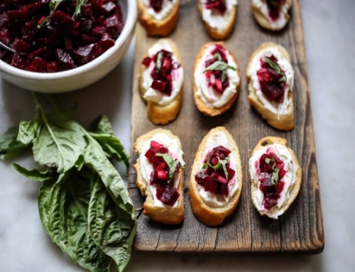 Seasonal Recipe: Beet Bruschetta with Goat Cheese Spread